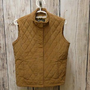 EDDIE BAUER Women's Tan Quilted Corduroy Full Zip Vest Size  Medium